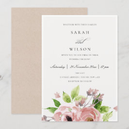 ROMANTISCHE BLUSH PINK WATERCOLOR FLUSSBREITE EINLADUNG