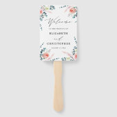 Romantische Blush Pink & White Floral Wedding Will Fächer (Rückseite)