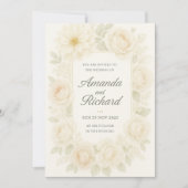 Romantische Blush Rose Einladung Hochzeit (Vorderseite)