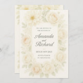 Romantische Blush Rose Einladung Hochzeit (Vorne/Hinten)