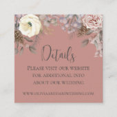 Romantische Blush Wedding Detail-Abschlusskarte Begleitkarte (Vorderseite)