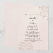Romantische Blush Wedding Minimalistisch Peony Einladung (Vorne/Hinten)