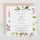 ROMANTISCHE BLUSPINK WATERCOLOR VERLOBUNG EINLADUNG (Vorne/Hinten)