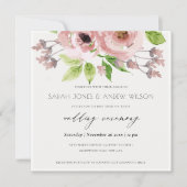 ROMANTISCHE BLUSPINK WATERCOLOR VERLOBUNG EINLADUNG (Vorderseite)