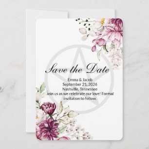 Romantische Blüte Florale Pfingstrose Pentakel Save The Date
