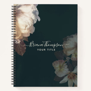 Romantische Blüten Elegante Weibliche Blumenarrang Notizblock