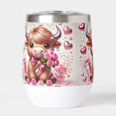 Romantische Blüten Hochland Kuh Stemless Weine Tum (Vorderseite)