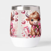 Romantische Blüten Hochland Kuh Stemless Weine Tum (Rückseite)