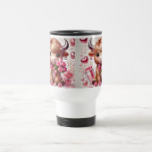 Romantische Blüten Hochland-Kuh-Valentine Reisebecher (Mittel)