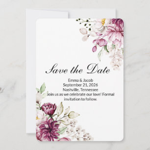 Romantische Blüten-Pfingstrose Save The Date