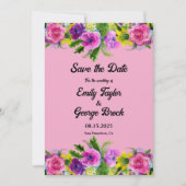 Romantische Blütenblüten Rose Sommerblumenhochzeit Save The Date (Vorderseite)