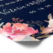 Romantische Blütenblütenhochzeit Begrüßung Poster (Ecke)