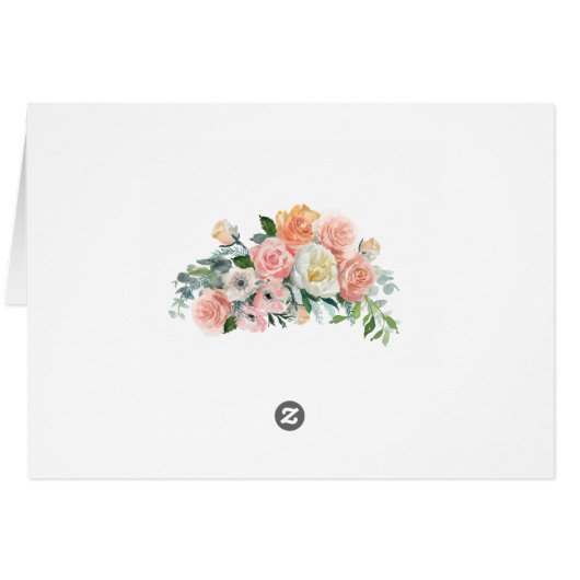 Romantische Blütenblütenhochzeit Danke Note Card (Rückseite Horizontal)