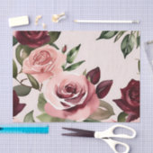 Romantische blütenfarbige Rose Burgund Seidenpapier (Handwerk)