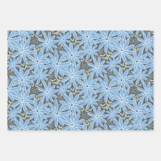 Romantische BlütenhandGezeichnet Multicolor Geschenkpapier Set (Vorderseite)