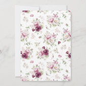 Romantische Blütenperse Einladung (Rückseite)