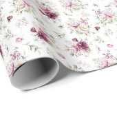 Romantische Blütenperse Geschenkpapier (Rolleneckpunkt)