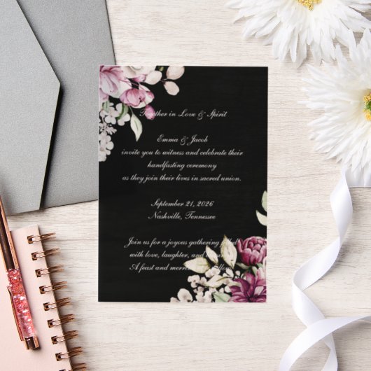 Romantische Blütenperse Pergament Einladungen (Hochzeit)