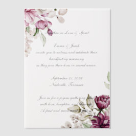 Romantische Blütenperse Pergament Einladungen