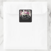 Romantische Blütenperse Quadratischer Aufkleber (Tasche)