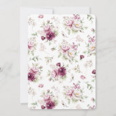 Romantische Blütenperse Save The Date (Rückseite)