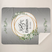 Romantische Blütenpracht Blanket Goldene Ringe Sherpadecke (Vorderseite (Horizontal))