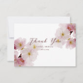 Romantische Blütenrosa Kirschblüten Dankeskarte (Vorderseite)