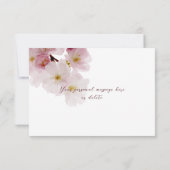 Romantische Blütenrosa Kirschblüten Dankeskarte (Rückseite)