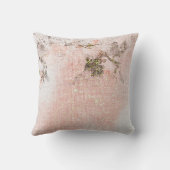 Romantische Blütenrosa Monogramm-Kalligraphie Kissen (Rückseite)