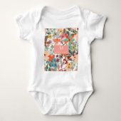 Romantische Blütenweiche Rosa Grüne Pfirsich Klass Baby Strampler (Vorderseite)