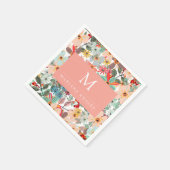 Romantische Blütenweiche Rosa Grüne Pfirsich Klass Serviette (Ecke)