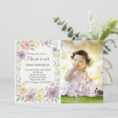 Romantische Blütezeit Einladung zum Geburtstag (Stehend Vorderseite)