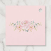 Romantische blutweiche, rosa Blumenhochzeit Geschenkanhänger (Rückseite)