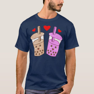 Romantische Boba Bubble Kawaii Tea Grafik Premium T-Shirt