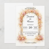 Romantische Bogenhochzeit Einladung (Vorne/Hinten)