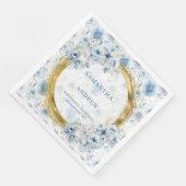 Romantische Bohemisch Dusty Blue Gold Akzente Hoch Serviette (Ecke)