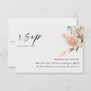 Romantische Bohemisch mit Pampas Gras RSVP Karte
