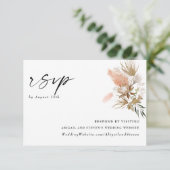 Romantische Bohemisch mit Pampas Grass RSVP Card Karte (Stehend Vorderseite)