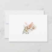 Romantische Bohemisch mit Pampas Grass RSVP Card Karte (Rückseite)