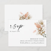 Romantische Bohemisch mit Pampas Grass RSVP Card Karte (Vorne/Hinten)