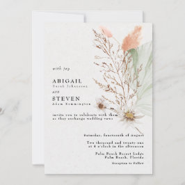 Romantische Bohemische Blumenhochzeit Einladung