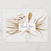 Romantische Bohemische Hochzeit und Pampas Grass W Dankeskarte (Vorne/Hinten)