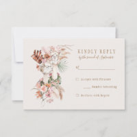 Romantische Bohemische Llama Wedding RSVP Antwort