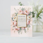 Romantische Boho Blush Pink Elfenbeinhochzeit Dankeskarte (Stehend Vorderseite)