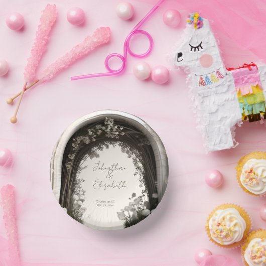 Romantische Boho Botanische Botanische Arch-Hochze Pappteller (Party)