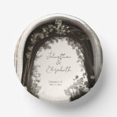 Romantische Boho Botanische Botanische Arch-Hochze Pappteller (Vorderseite)