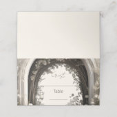 Romantische Boho Botanische Botanische Arch-Hochze Platzkarte (Außenseite Aufgefaltet)