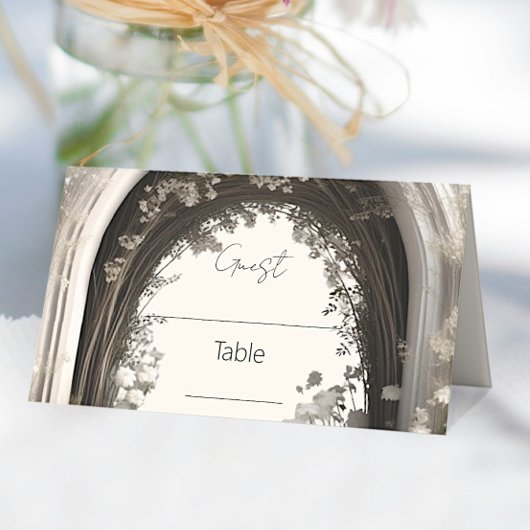 Romantische Boho Botanische Botanische Arch-Hochze Platzkarte