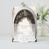 Romantische Boho Botanische Botanische Arch-Hochze RSVP Karte (Stehend Vorderseite)