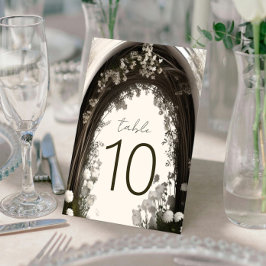 Romantische Boho Botanische Botanische Arch-Hochze Tischnummer